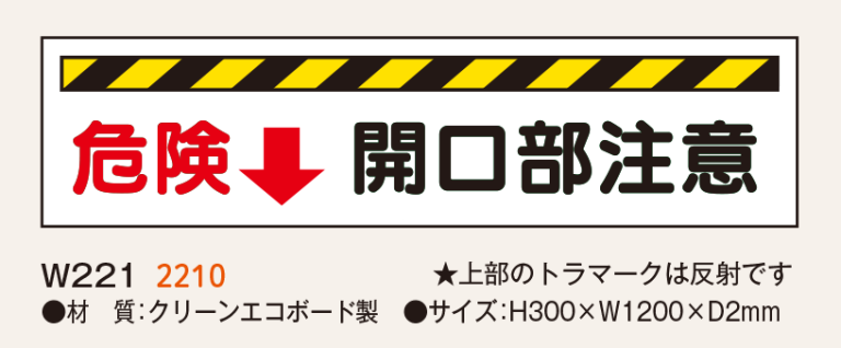 開口部注意・高さ制限看板