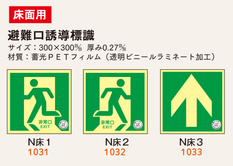 ヴィンテージ 中輝度蓄光式床用誘導標識 非常口 床15 | www.intipower.cl