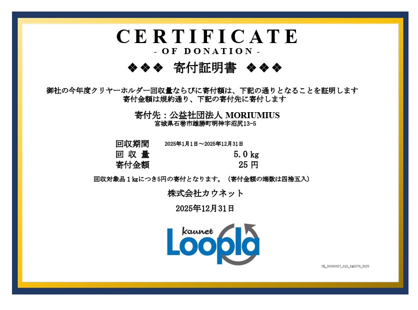 LOOPLAHOLDERサービスへの寄付